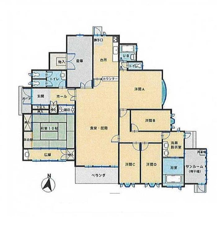 Floor plan. 19,800,000 yen, 5LDK + S (storeroom), Land area 1,113 sq m , Building area 197.97 sq m