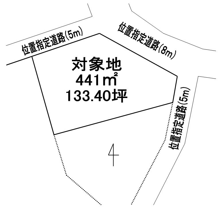 Compartment figure. Land price 3 million yen, Land area 441 sq m