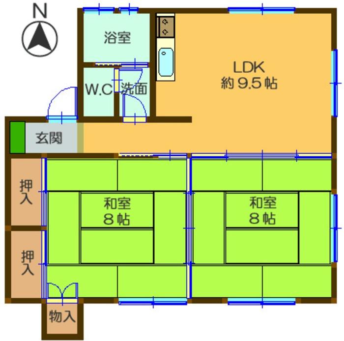Floor plan. 3.8 million yen, 2LDK, Land area 258 sq m , Building area 48 sq m