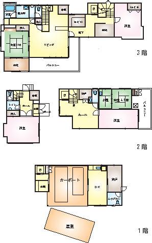 Floor plan. 39,800,000 yen, 6LDK + S (storeroom), Land area 1,384 sq m , Building area 258.11 sq m