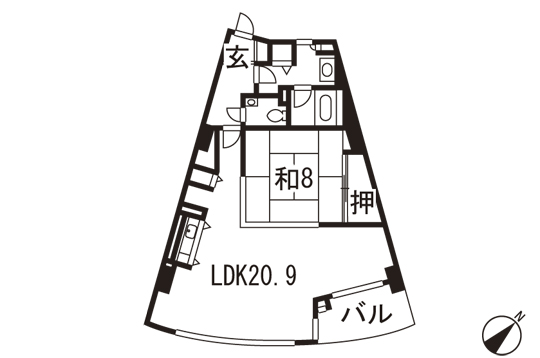 Floor plan. 1LDK, Price 6.8 million yen, Occupied area 71.52 sq m