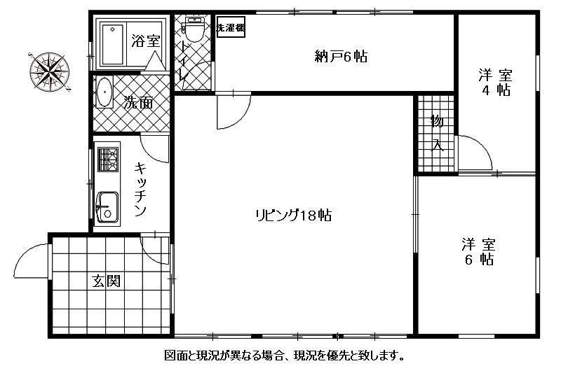 Floor plan. 8.8 million yen, 2LK + S (storeroom), Land area 210.72 sq m , Building area 59.62 sq m