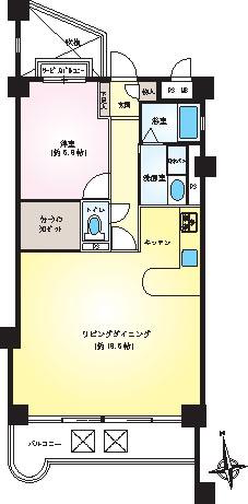 Floor plan. 1LDK + S (storeroom), Price 9.8 million yen, Occupied area 66.62 sq m , Balcony area 8.36 sq m