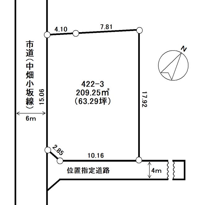 Compartment figure. Land price 10.8 million yen, Land area 209.25 sq m