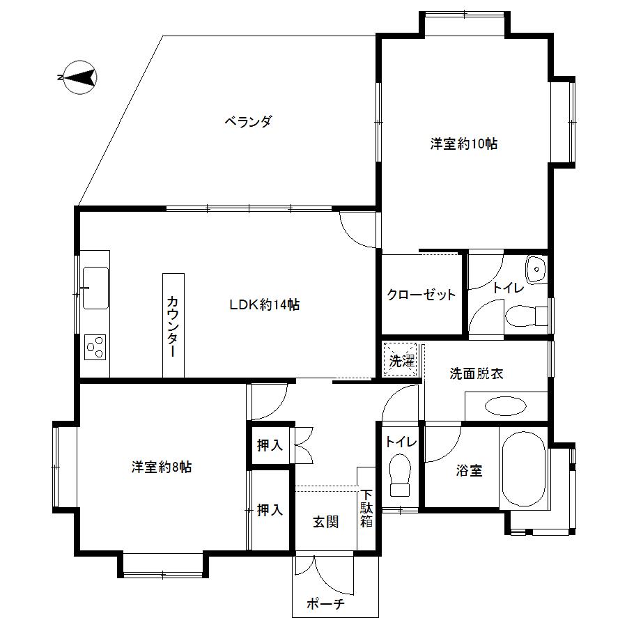 Floor plan. 7.8 million yen, 2LDK, Land area 514 sq m , Building area 84.46 sq m