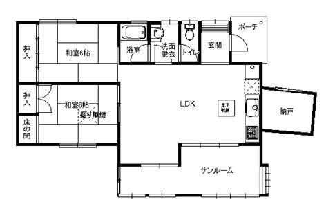 Floor plan. 9.8 million yen, 2LDK, Land area 276 sq m , Building area 63.06 sq m