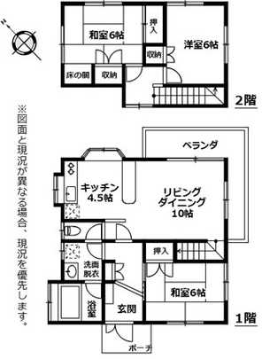 Floor plan. 10.8 million yen, 3LDK, Land area 379 sq m , Building area 84.44 sq m