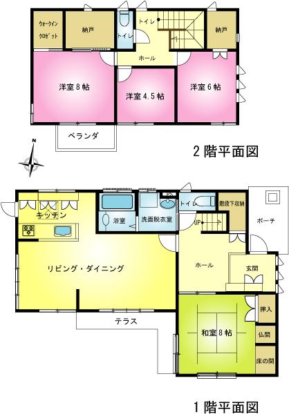 Floor plan. 27,800,000 yen, 4LDK + S (storeroom), Land area 554.53 sq m , Building area 123.81 sq m