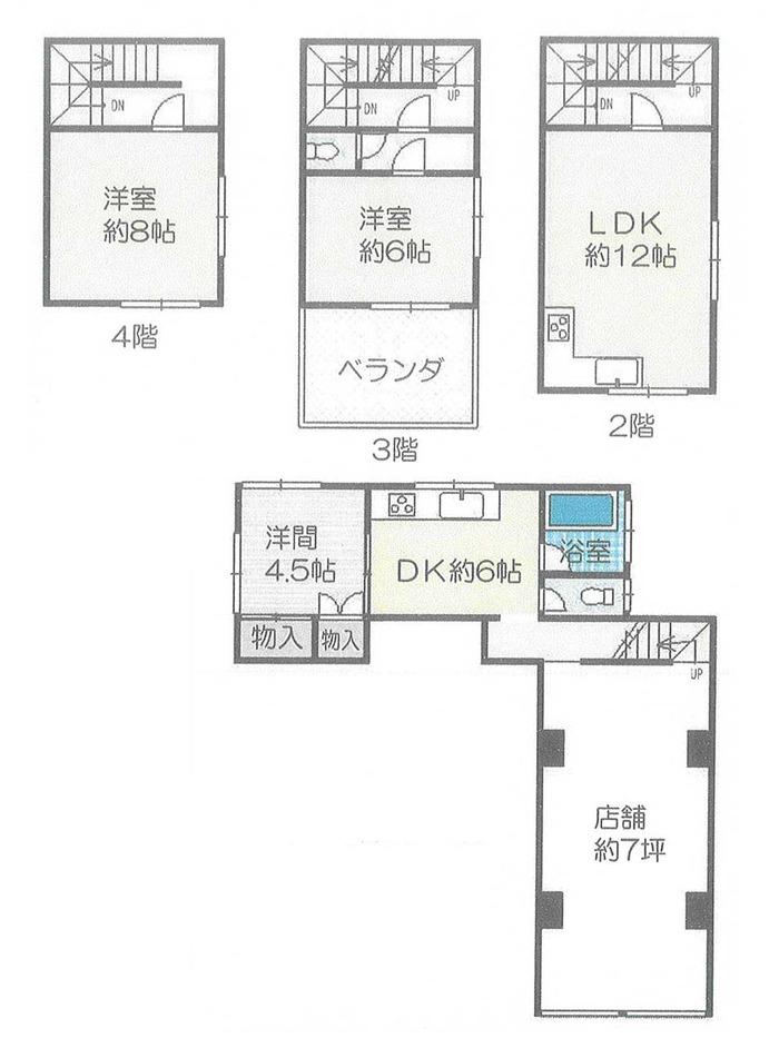 Floor plan. 16.8 million yen, 4LDK, Land area 77.51 sq m , Building area 96.21 sq m