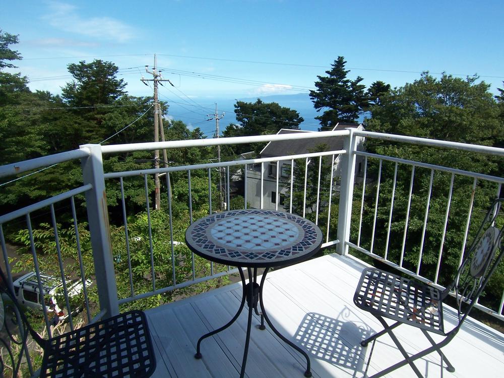 Balcony. Overlooking the Sagami Bay