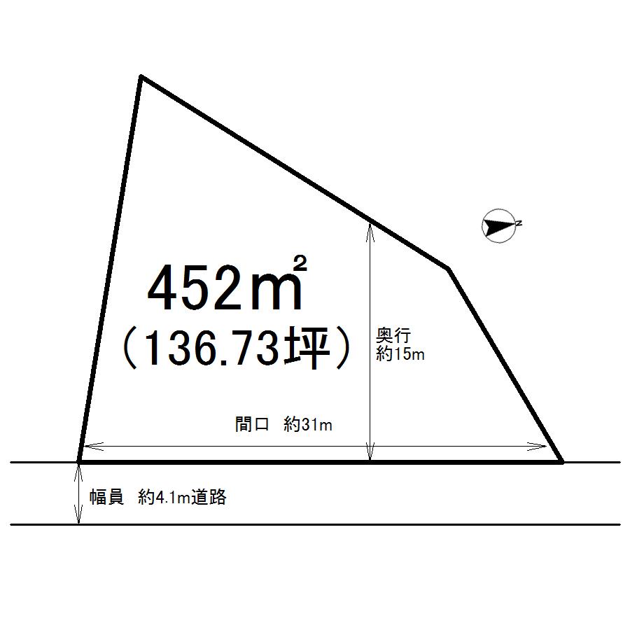 Compartment figure. Land price 3.9 million yen, Land area 452 sq m