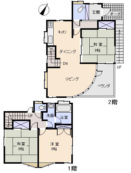 Floor plan. 14.8 million yen, 3LDK, Land area 422 sq m , Building area 100 sq m