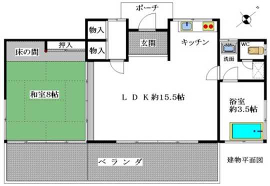 Floor plan. 9.8 million yen, 1LDK + S (storeroom), Land area 293 sq m , Building area 60.61 sq m Floor