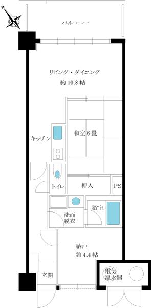 Floor plan. 1LDK + S (storeroom), Price 4.8 million yen, Occupied area 52.42 sq m , Balcony area 8.32 sq m