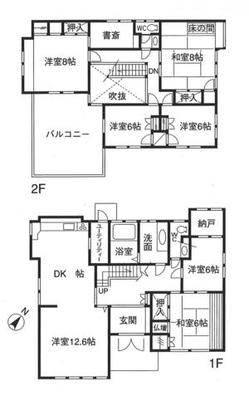 Floor plan. 35,900,000 yen, 6LDK, Land area 444.36 sq m , Building area 177.2 sq m