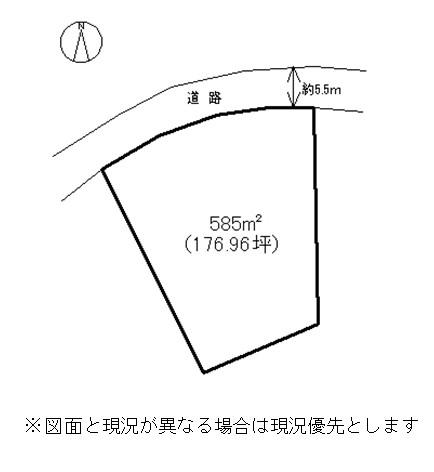 Compartment figure. Land price 17.7 million yen, Land area 585 sq m
