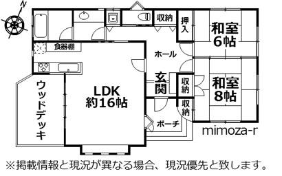 Floor plan. 11.5 million yen, 2LDK, Land area 308 sq m , Building area 83.17 sq m
