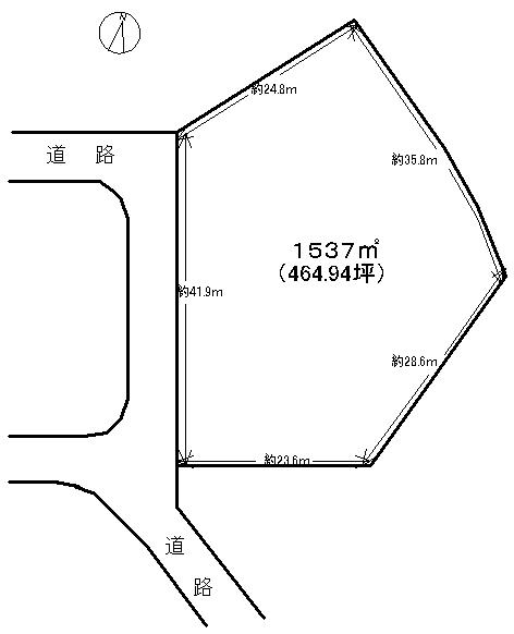 Compartment figure. Land price 9.8 million yen, Land area 1,537 sq m A compartment