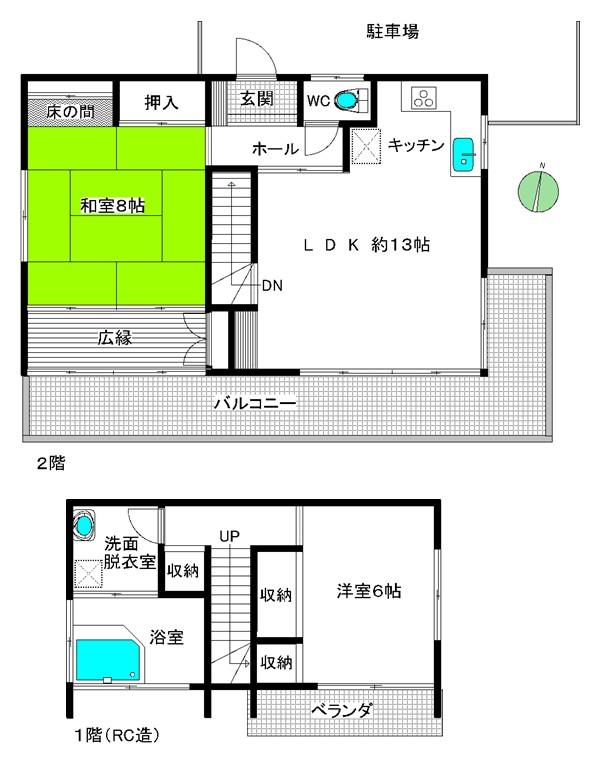 Floor plan. 11.8 million yen, 2LDK, Land area 308 sq m , Building area 80.31 sq m