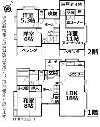 Floor plan. 21,800,000 yen, 4LDK + S (storeroom), Land area 717 sq m , Building area 125.28 sq m