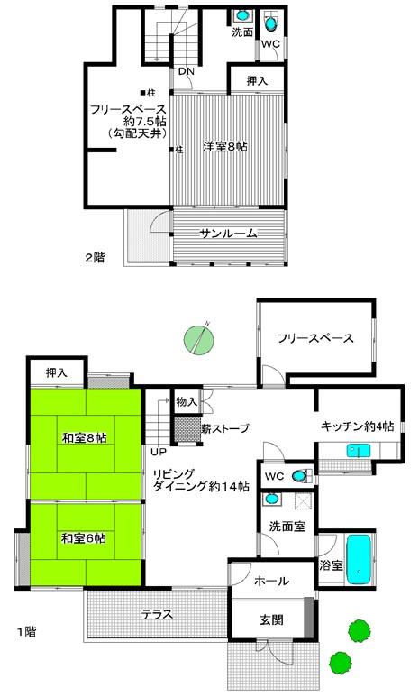 Floor plan. 16.8 million yen, 3LDK + 2S (storeroom), Land area 363 sq m , Building area 99.78 sq m