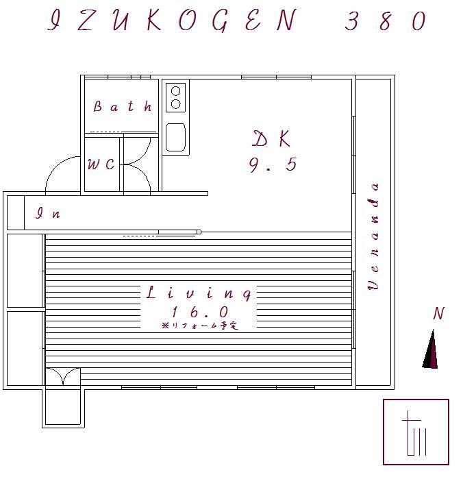 Floor plan. 3.8 million yen, 1LDK, Land area 258 sq m , Building area 48 sq m