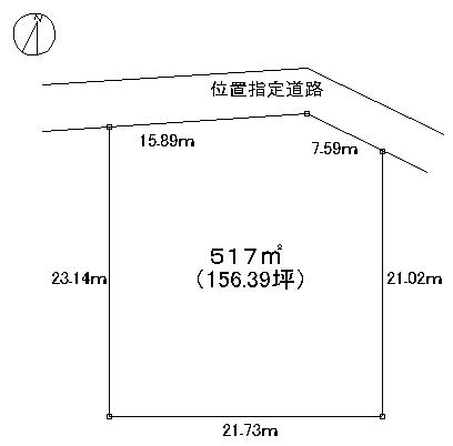 Compartment figure. Land price 10.8 million yen, Land area 517 sq m
