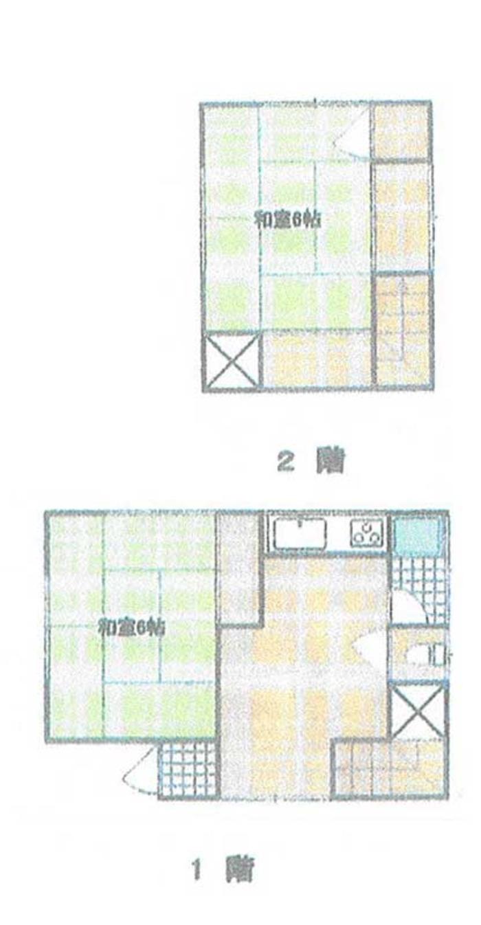 Floor plan. 7.3 million yen, 2DK, Land area 52.86 sq m , Building area 44.28 sq m