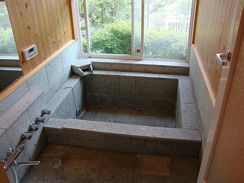 Bathroom. Izu stone bathtub