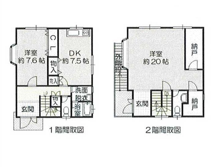 Floor plan. 13.8 million yen, 2DK, Land area 95.86 sq m , Building area 111 sq m