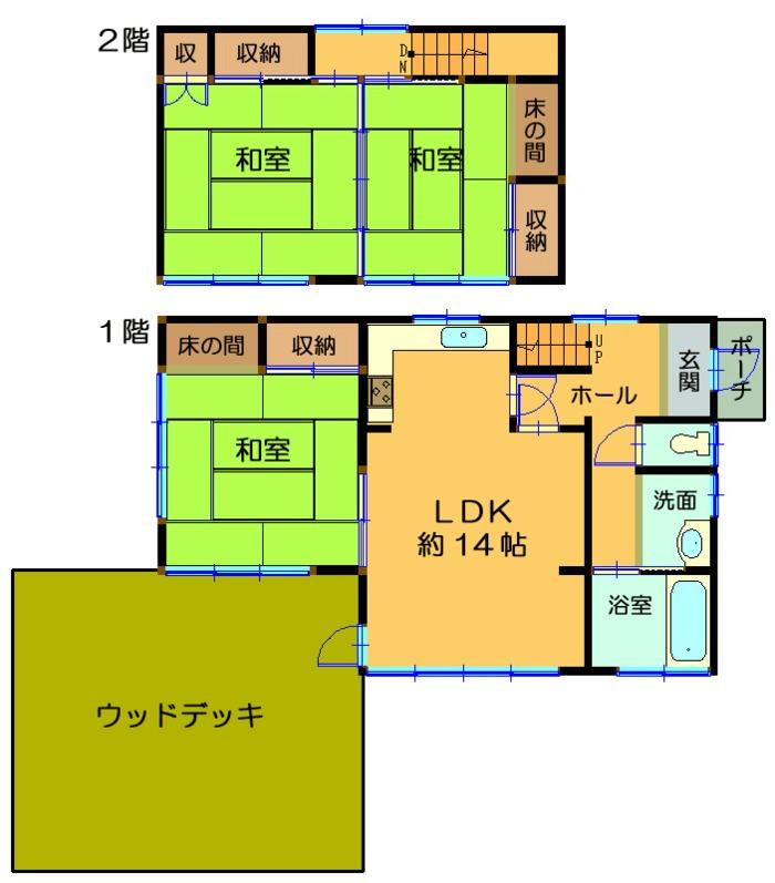 Floor plan. 9.8 million yen, 3DK, Land area 522 sq m , Building area 90.25 sq m
