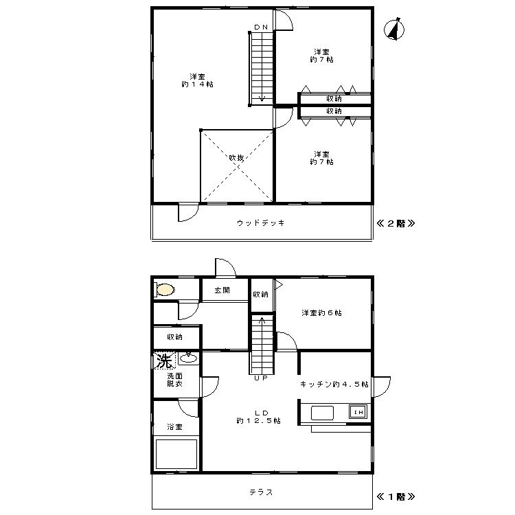 Floor plan. 25,800,000 yen, 4LDK, Land area 540 sq m , Building area 107 sq m
