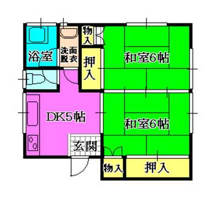 Floor plan. 5 million yen, 2DK, Land area 344 sq m , Building area 39.74 sq m