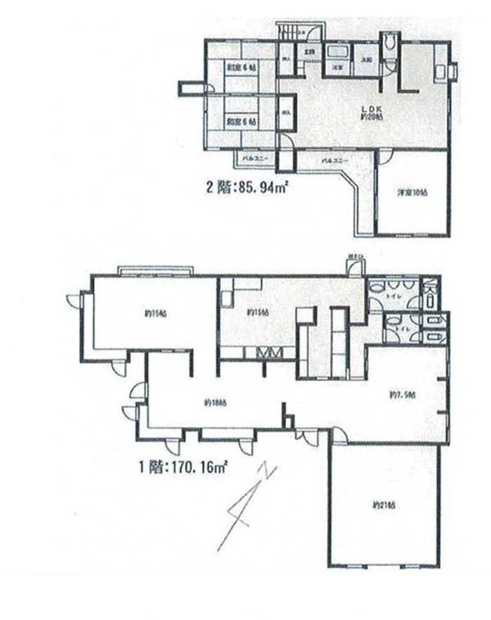 Floor plan. 55 million yen, 7LDK, Land area 848 sq m , Building area 256.1 sq m