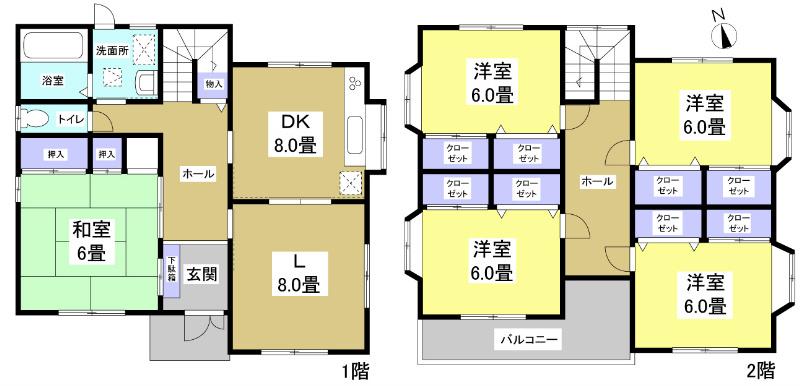 Floor plan. 25 million yen, 5LDK, Land area 218.5 sq m , Building area 130.54 sq m