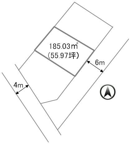 Compartment figure. Land price 6.44 million yen, Land area 185.03 sq m compartment view