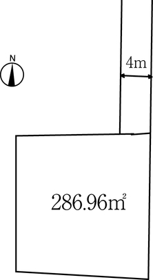 Compartment figure. Land price 6 million yen, Land area 286.96 sq m