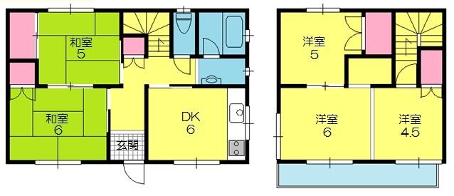 Floor plan. 9.8 million yen, 5DK, Land area 196.51 sq m , Building area 76.5 sq m