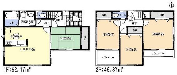 Floor plan. 19,800,000 yen, 4LDK, Land area 211 sq m , Building area 98.54 sq m