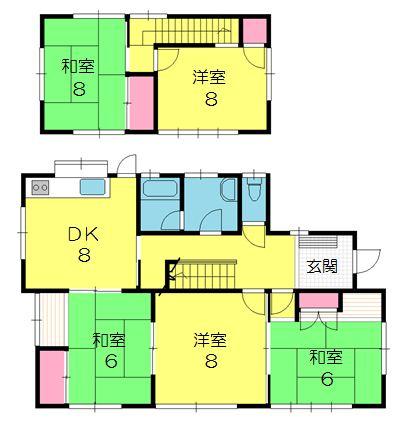 Floor plan. 11.8 million yen, 5DK, Land area 224.62 sq m , Building area 98.53 sq m