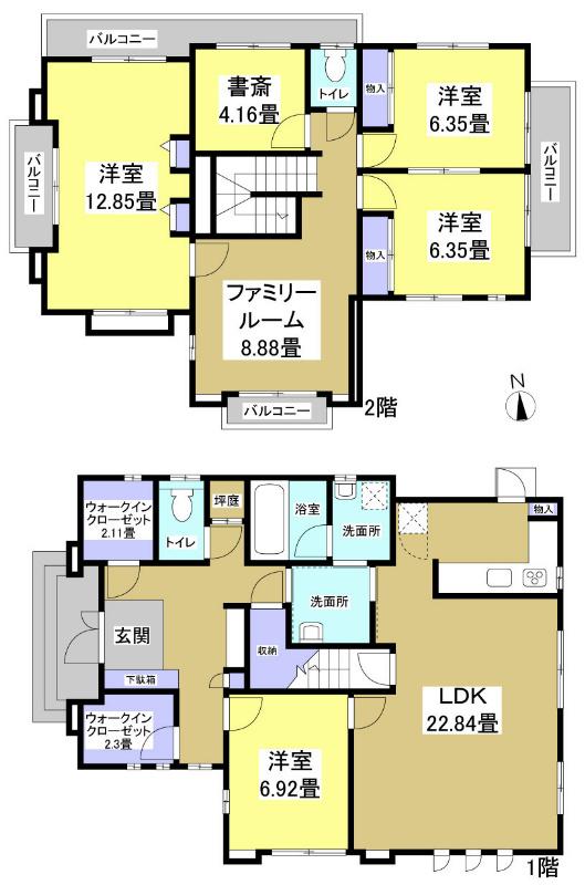Floor plan. 41.4 million yen, 6LDK, Land area 250.13 sq m , Building area 167.74 sq m