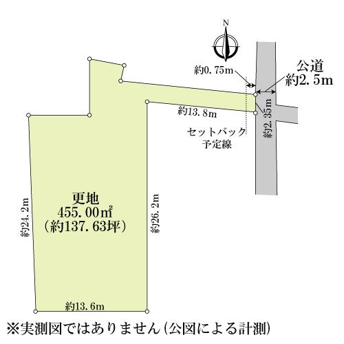 Compartment figure. Land price 17 million yen, Land area 455 sq m