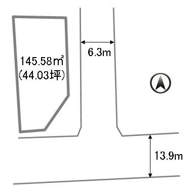 Compartment figure. Land price 11,450,000 yen, Land area 145.58 sq m
