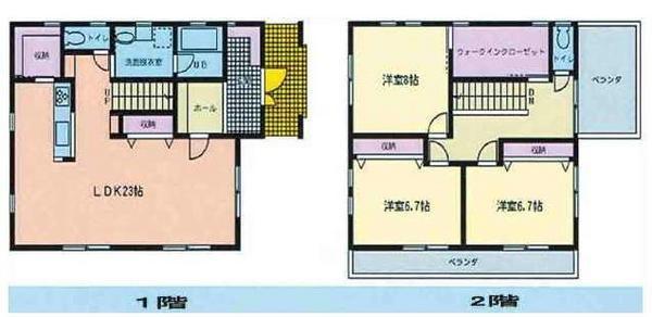 Floor plan. 24,950,000 yen, 3LDK, Land area 226.64 sq m , Building area 122.55 sq m