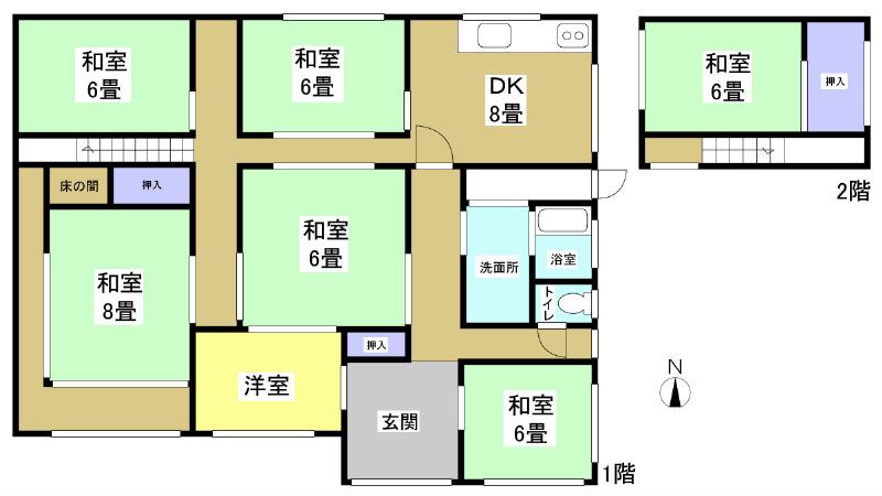 Floor plan. 18 million yen, 6DK, Land area 1089.85 sq m , Building area 133.96 sq m