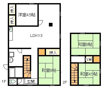 Floor plan. 9.3 million yen, 4LDK, Land area 198.08 sq m , Building area 69.66 sq m site (October 2013) Shooting