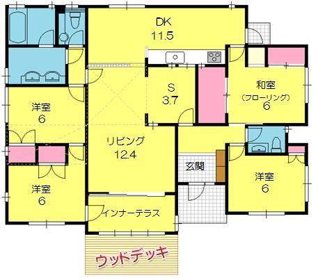 Floor plan. 28.5 million yen, 4LDK + S (storeroom), Land area 278 sq m , Building area 126.9 sq m