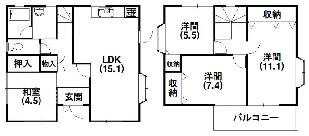 Floor plan. 8,587,000 yen, 4LDK, Land area 202.16 sq m , Building area 102 sq m