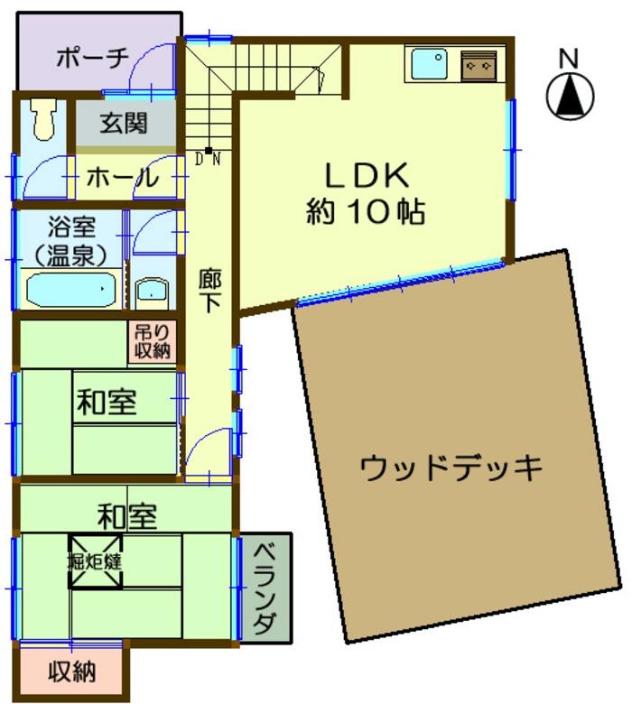 Floor plan. 4.8 million yen, 2LDK, Land area 509 sq m , Building area 54.24 sq m