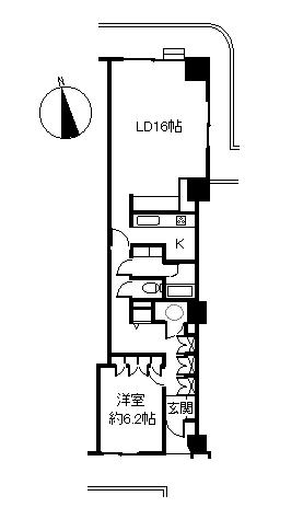 Floor plan. 1LDK, Price 8.7 million yen, Occupied area 66.26 sq m , Balcony area 6.29 sq m Floor